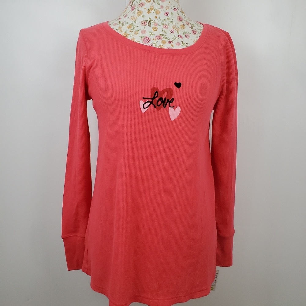 HUE WOMEN'S LONG SLEEVE TOP SHIRT,color:geranium